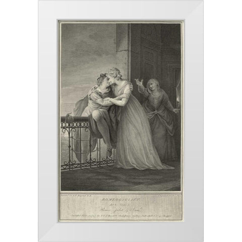 Romeo and Juliet White Modern Wood Framed Art Print by Unknown