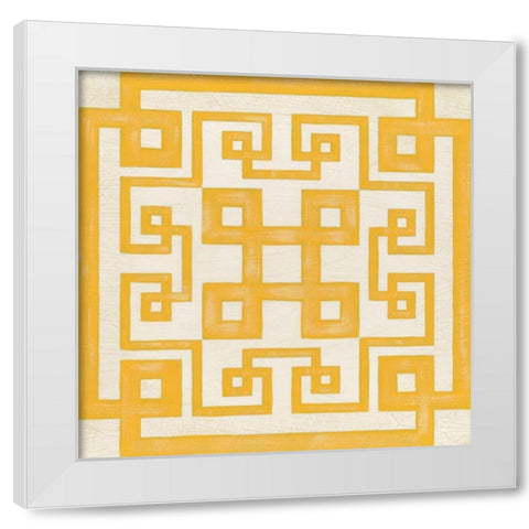 Maze Motif II White Modern Wood Framed Art Print by Vess, June Erica