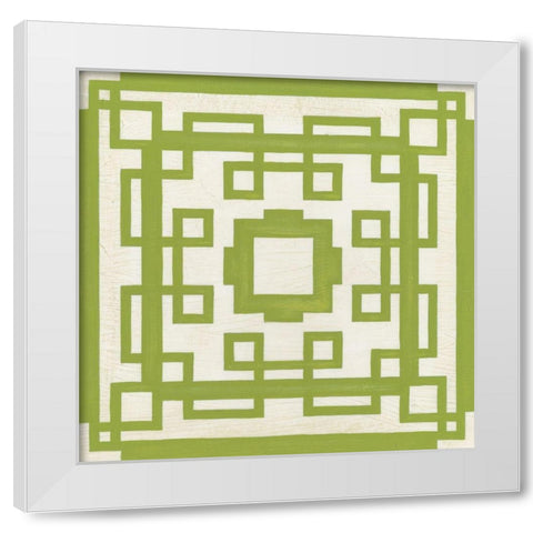Maze Motif VII White Modern Wood Framed Art Print by Vess, June Erica