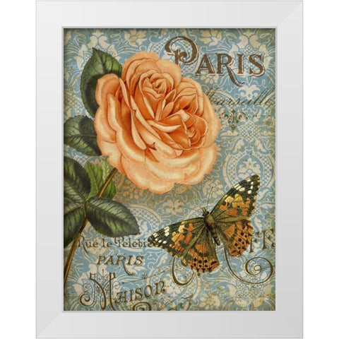 Memories of Paris I White Modern Wood Framed Art Print by White, Abby