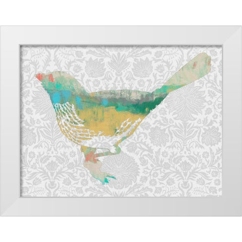 Patterned Bird I White Modern Wood Framed Art Print by Goldberger, Jennifer