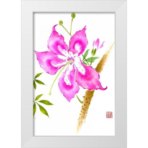 Hibiscus Flower II White Modern Wood Framed Art Print by Rae, Nan