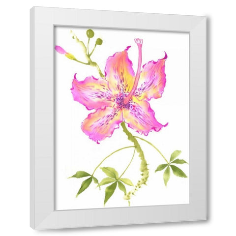 Hibiscus Flower IV White Modern Wood Framed Art Print by Rae, Nan