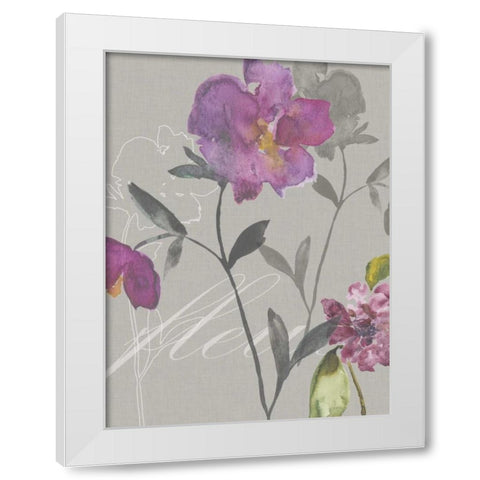 Violette Fleur I White Modern Wood Framed Art Print by Mosley, Kiana