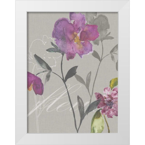 Violette Fleur I White Modern Wood Framed Art Print by Mosley, Kiana