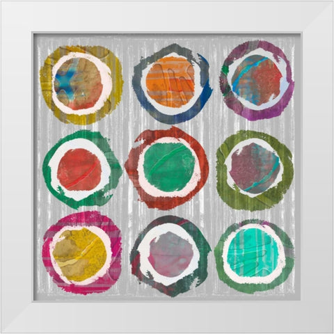 Jagged Circles II White Modern Wood Framed Art Print by Goldberger, Jennifer