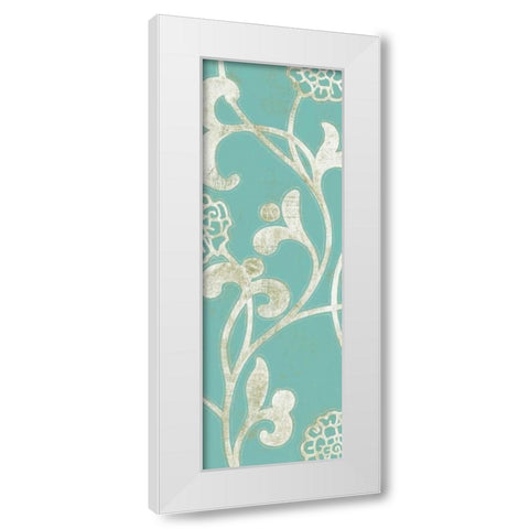 2-Up Teal Vine I White Modern Wood Framed Art Print by Wyatt Jr., Norman