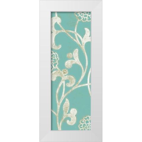 2-Up Teal Vine I White Modern Wood Framed Art Print by Wyatt Jr., Norman