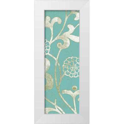 2-Up Teal Vine II White Modern Wood Framed Art Print by Wyatt Jr., Norman