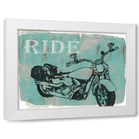 Motorcycle Ride I White Modern Wood Framed Art Print by Goldberger, Jennifer