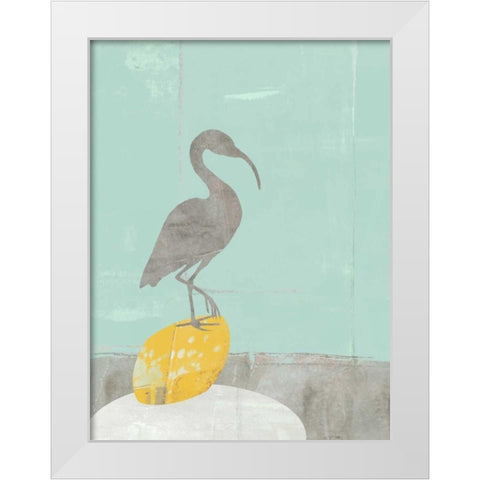 Heron Collage II White Modern Wood Framed Art Print by Goldberger, Jennifer