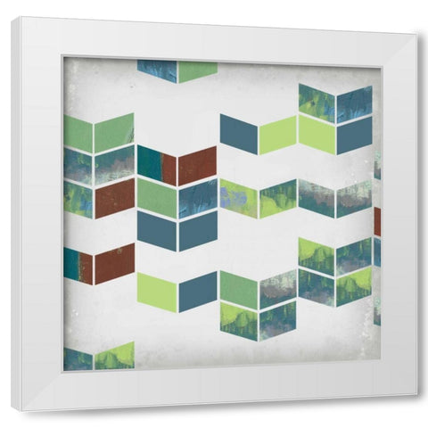 Broken Chevron I White Modern Wood Framed Art Print by Goldberger, Jennifer