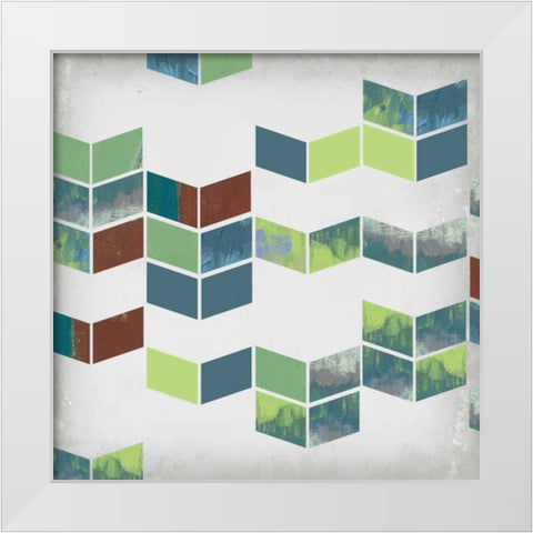 Broken Chevron I White Modern Wood Framed Art Print by Goldberger, Jennifer