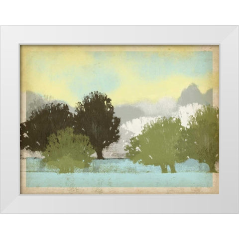 Serene Park I White Modern Wood Framed Art Print by Vision Studio