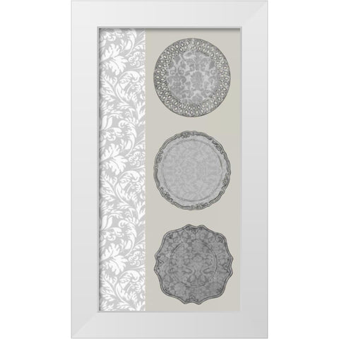 Linear Tableware I White Modern Wood Framed Art Print by Vess, June Erica