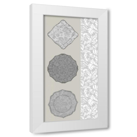 Linear Tableware II White Modern Wood Framed Art Print by Vess, June Erica