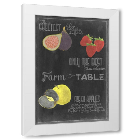 Blackboard Fruit III White Modern Wood Framed Art Print by Vision Studio