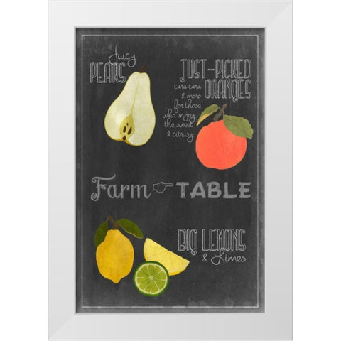 Blackboard Fruit IV White Modern Wood Framed Art Print by Vision Studio