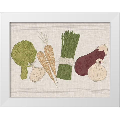 Contour Fruits and Veggies II White Modern Wood Framed Art Print by Vision Studio