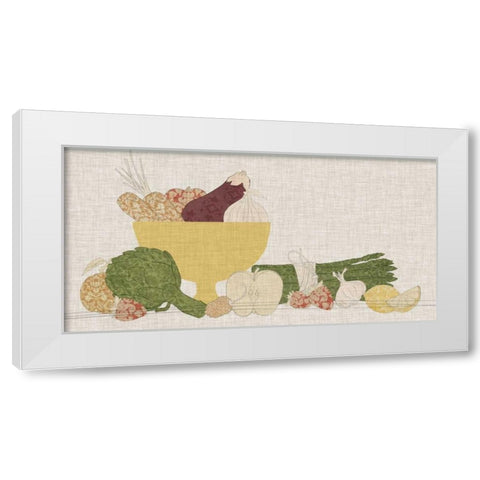 Contour Fruits and Veggies IV White Modern Wood Framed Art Print by Vision Studio