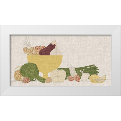 Contour Fruits and Veggies IV White Modern Wood Framed Art Print by Vision Studio