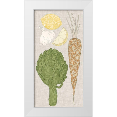 Contour Fruits and Veggies VI White Modern Wood Framed Art Print by Vision Studio