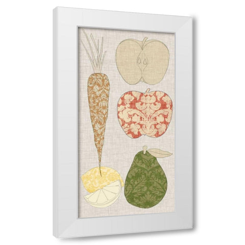 Contour Fruits and Veggies VII White Modern Wood Framed Art Print by Vision Studio