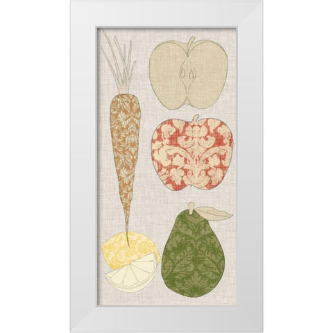 Contour Fruits and Veggies VII White Modern Wood Framed Art Print by Vision Studio