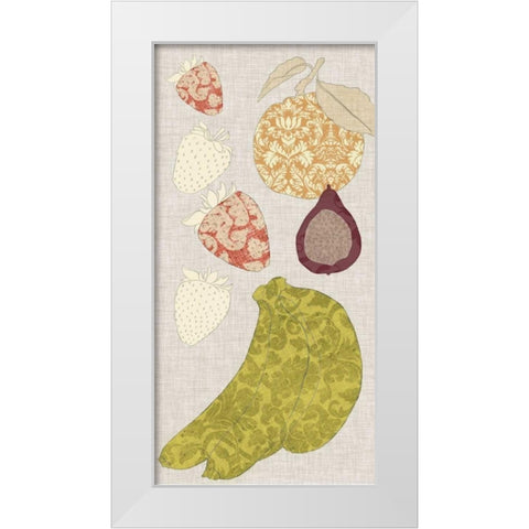 Contour Fruits and Veggies VIII White Modern Wood Framed Art Print by Vision Studio