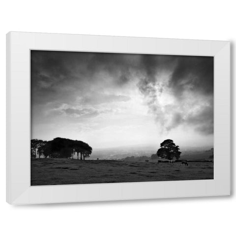 Dales Landscape White Modern Wood Framed Art Print by Henson, Martin