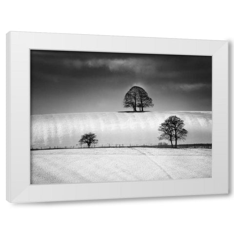Winter Triangle White Modern Wood Framed Art Print by Henson, Martin