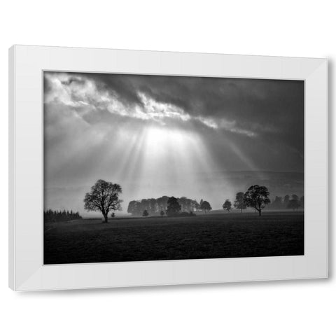 Cloud Burst White Modern Wood Framed Art Print by Henson, Martin