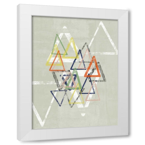 Stamped Triangles II White Modern Wood Framed Art Print by Goldberger, Jennifer