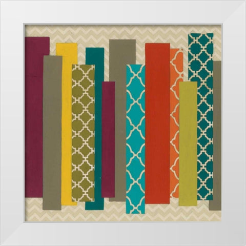 Patternscape III White Modern Wood Framed Art Print by Vess, June Erica