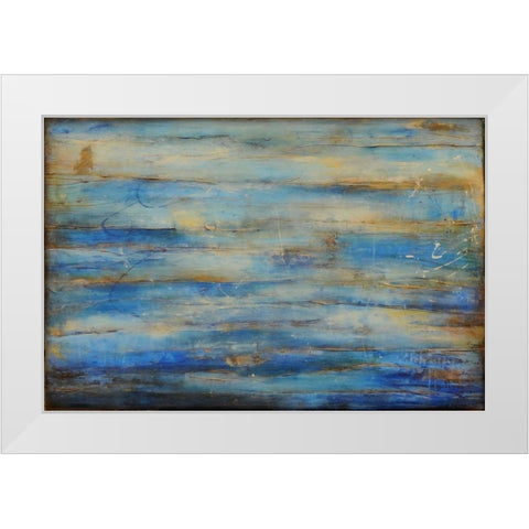 Blue Bay Jazz White Modern Wood Framed Art Print by Ashley, Erin