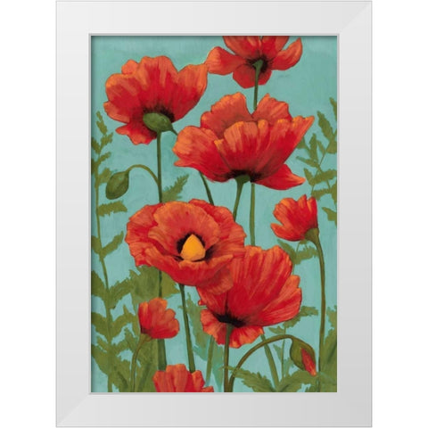 Poppy Promenade II White Modern Wood Framed Art Print by Popp, Grace