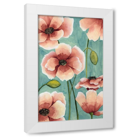 Freckled Poppies I White Modern Wood Framed Art Print by Popp, Grace