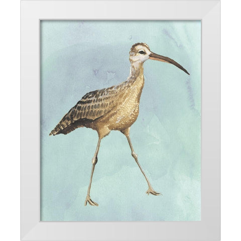 Watercolor Beach Bird II White Modern Wood Framed Art Print by Popp, Grace