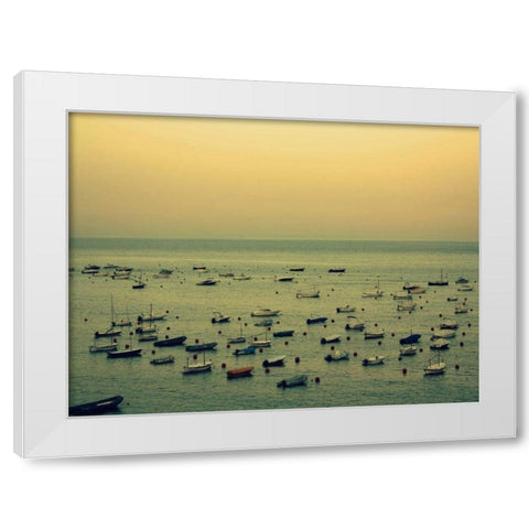 Sunset Harbour II White Modern Wood Framed Art Print by Bell, Lillian