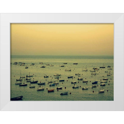 Sunset Harbour II White Modern Wood Framed Art Print by Bell, Lillian