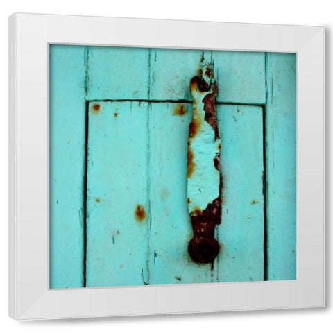 Rustic Turquoise Details I White Modern Wood Framed Art Print by Bell, Lillian
