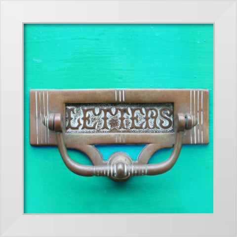Rustic Turquoise Details III White Modern Wood Framed Art Print by Bell, Lillian