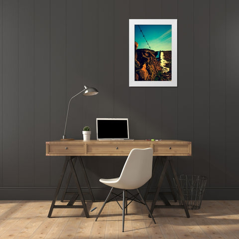 Blue Skies I White Modern Wood Framed Art Print by Bell, Lillian
