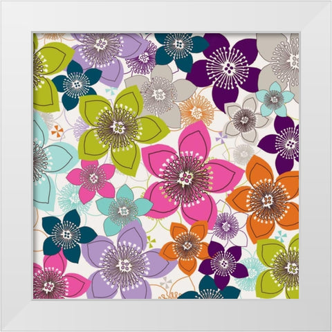 Boho Floral II White Modern Wood Framed Art Print by Ketchum, Nicole