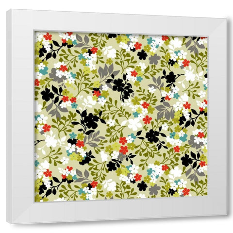 Costa del Flores I White Modern Wood Framed Art Print by Hoffman, Katia