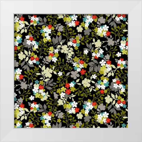 Costa del Flores II White Modern Wood Framed Art Print by Hoffman, Katia