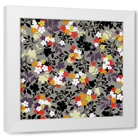 Costa del Flores III White Modern Wood Framed Art Print by Hoffman, Katia