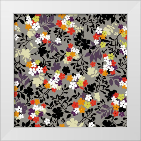 Costa del Flores III White Modern Wood Framed Art Print by Hoffman, Katia