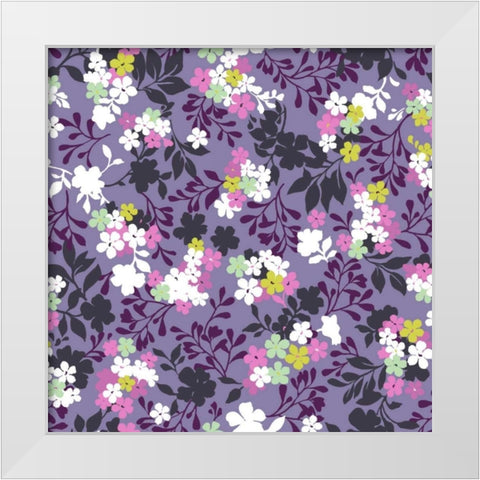 Costa del Flores V White Modern Wood Framed Art Print by Hoffman, Katia