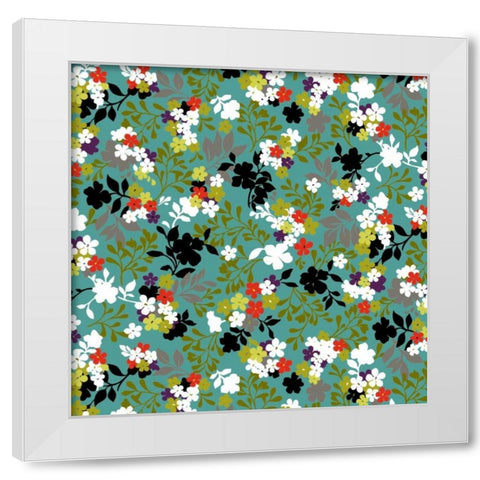 Costa del Flores VI White Modern Wood Framed Art Print by Hoffman, Katia
